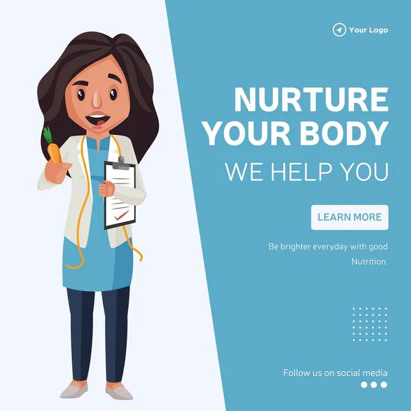 Banner Design Nurture Your Body Help You Template — Stockvektor