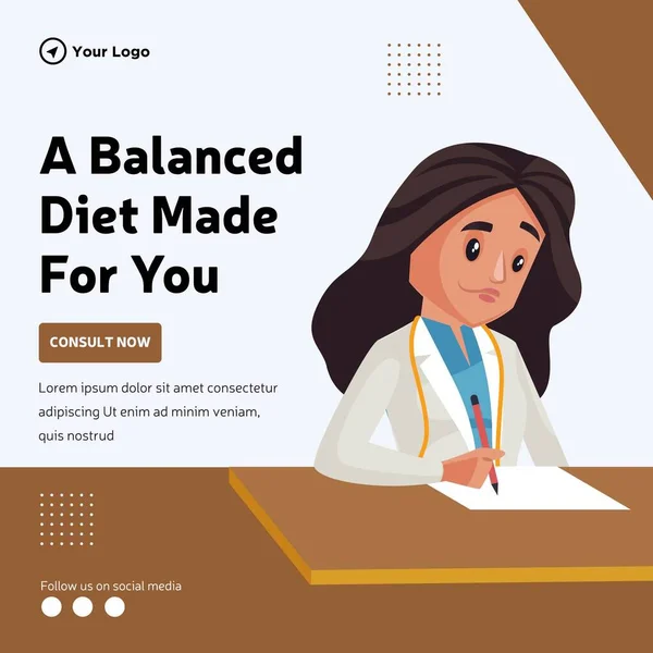 Banner Design Balanced Diet Made You Template — Stockvector