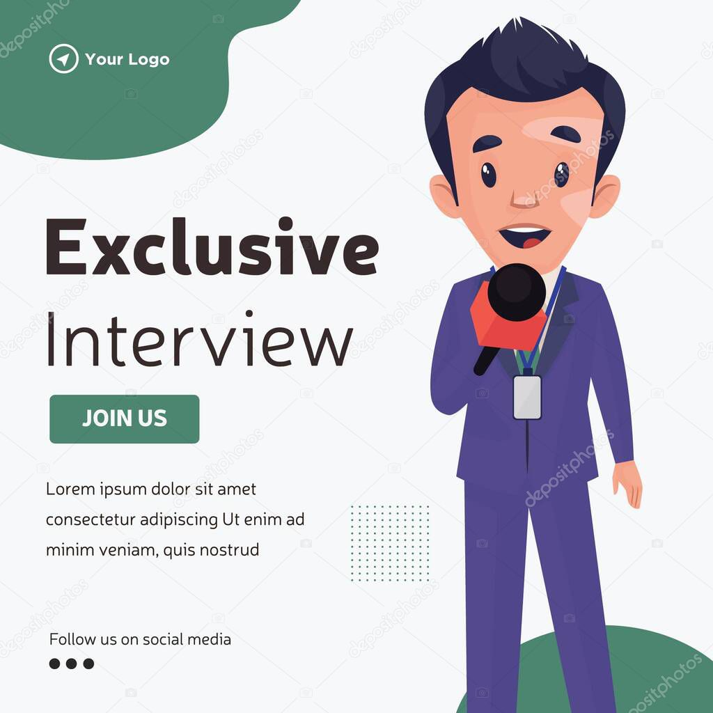 Banner design of exclusive interview template.