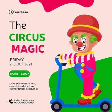 Banner design of circus magic cartoon style illustration.