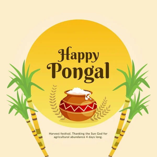 Plantilla Diseño Pancartas Happy Pongal — Vector de stock