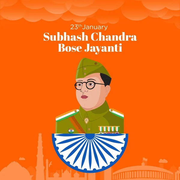 Πρότυπο Σχεδιασμού Banner Netaji Subhash Chandra Bose Jayanti — Διανυσματικό Αρχείο