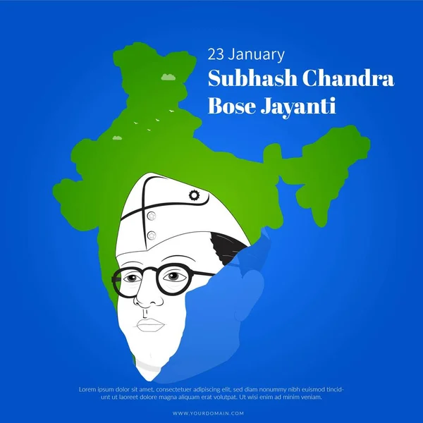 Netaji Subhash Chandra Bose Jayanti Banner Design Template — ストックベクタ