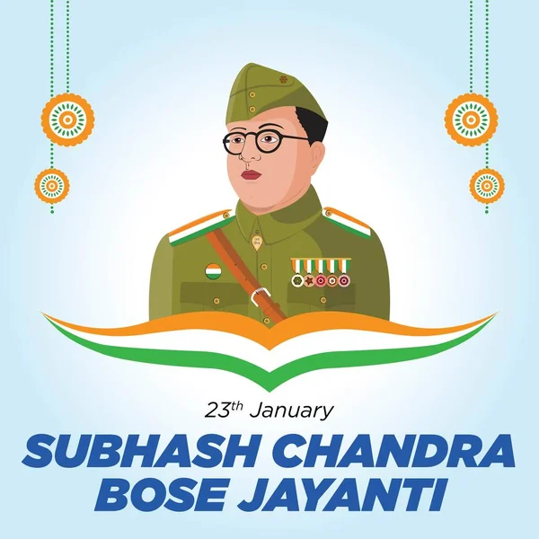Subhash Chandra Bose Jayanti Modelo Design Banner — Vetor de Stock