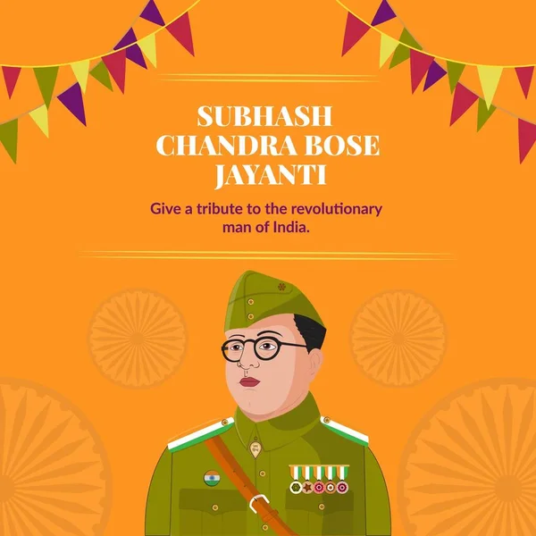 Subhash Chandra Bose Jayanti Πρότυπο Σχεδιασμού Banner — Διανυσματικό Αρχείο