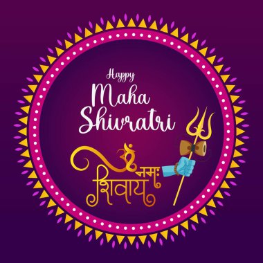 Mutlu maha shivratri Hindu festivali afiş tasarım şablonu. 