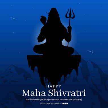 Hindu festivalinin bayrak tasarımı mutlu maha shivratri şablonu.
