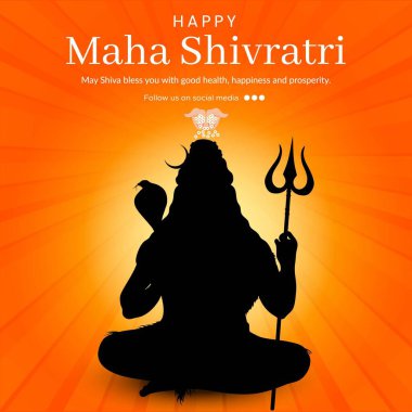 Hindu festivalinin bayrak tasarımı mutlu maha shivratri şablonu.