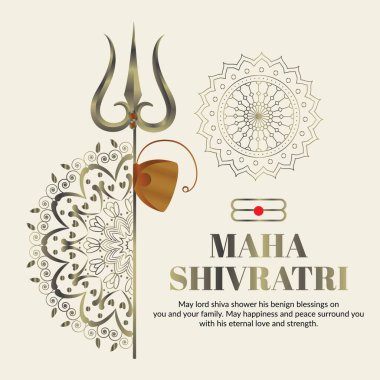 Geleneksel festival maha shivratri şablonunun bayrak tasarımı.