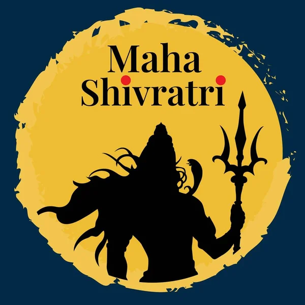 Maha Shivratri Hindu Indiska Festivalen Banner Design Mall — Stock vektor