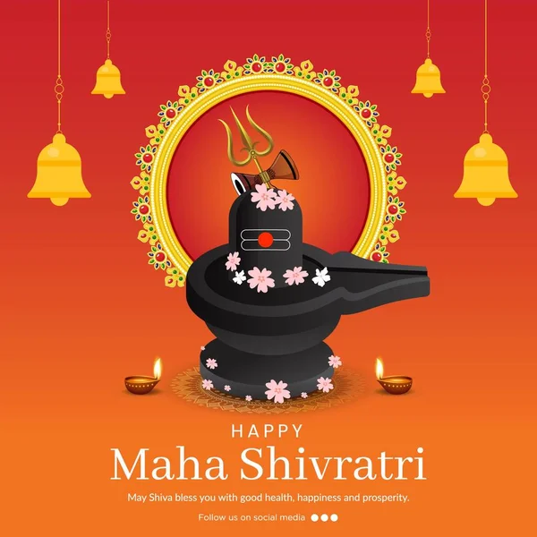 Geleneksel festivalin bayrak tasarımı mutlu maha shivratri şablonu.