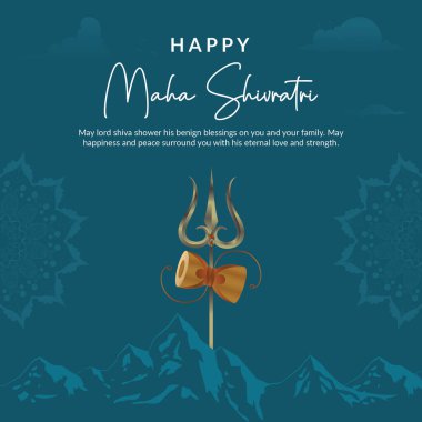 Mutlu maha shivratri Hint festivali şablonunun bayrak tasarımı.