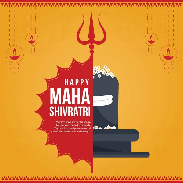 Banner Design Der Glücklichen Maha Shivratri Hindu Indian Festival Vorlage — Stockvektor