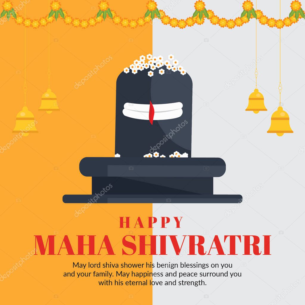 Banner design of happy maha shivratri Hindu Indian festival template.