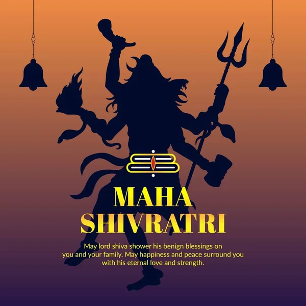 Festival Hindu Maha Shivratri Modelo Design Banner — Vetor de Stock