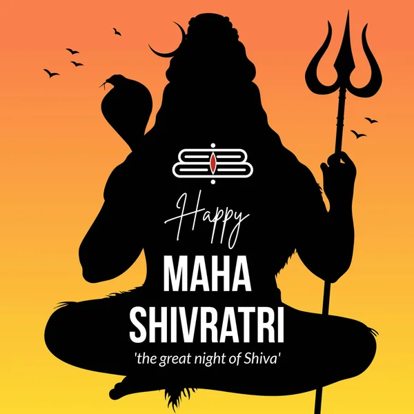 Hindu Festival Glücklich Maha Shivratri Die Große Nacht Von Shiva — Stockvektor