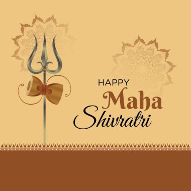 Hint Hindu festivali mutlu Maha Shivratri bayrak tasarımı şablonu.