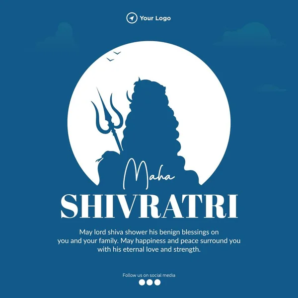Indický Hinduistický Festival Maha Shivratri Banner Design Šablony — Stockový vektor