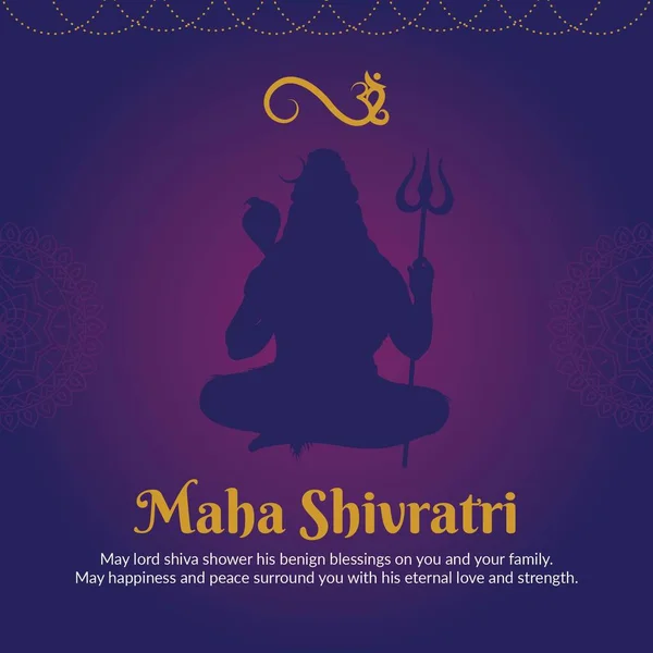 Indisches Hindu Fest Maha Shivratri Banner Design Vorlage — Stockvektor