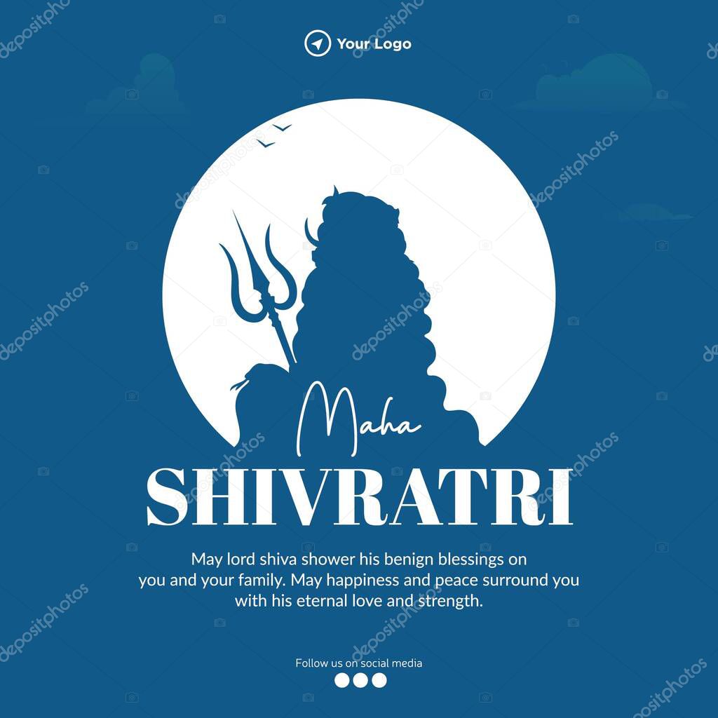 Indian Hindu festival Maha Shivratri banner design template.