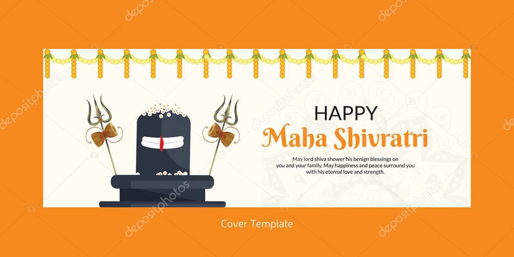 Cover page design of happy Maha Shivratri template.