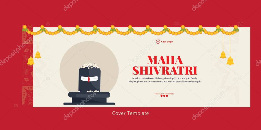 Cover page design of Hindu festival happy Maha Shivratri template.