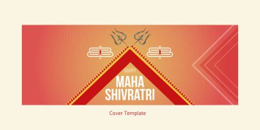 Mutlu Maha Shivratri Hint festivali şablonunun kapak tasarımı.