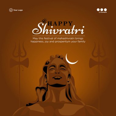 Mutlu Shivratri Hint Festivali Şablonu 'nun bayrak tasarımı
