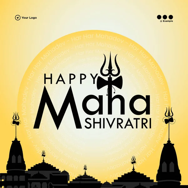 Banner Design Der Glücklichen Maha Shivratri Indischen Hindu Festival Vorlage — Stockvektor