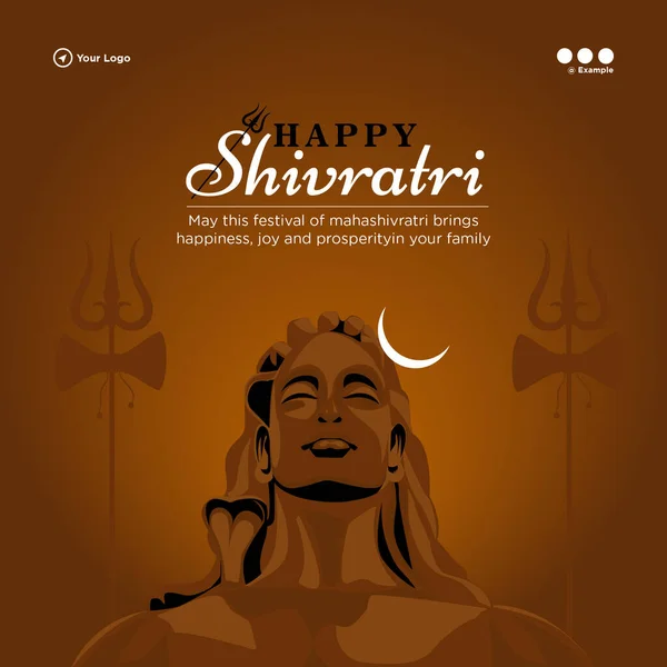 Σχεδιασμός Banner Του Ευτυχισμένη Shivratri Ινδική Ινδουιστικό Πρότυπο Φεστιβάλ — Διανυσματικό Αρχείο