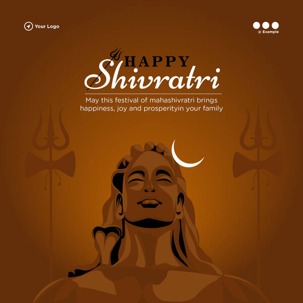 Banner design of happy shivratri Indian Hindu festival template