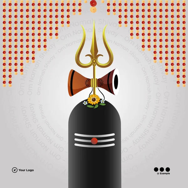 Banner Design Maha Shivratri Indiano Modelo Festival Hindu — Vetor de Stock