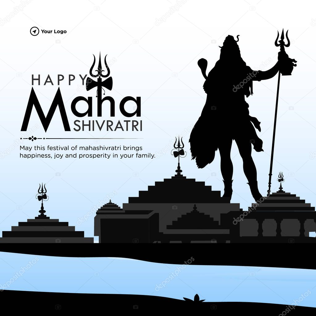 Banner design of happy maha shivratri Indian Hindu festival template