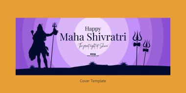 Mutlu Maha Shivratri 'nin kapak sayfası tasarımı Şiva şablonunun harika gecesi..