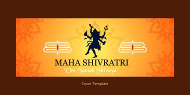 Maha shivratri om namah shivaya şablonunun kapak tasarımı.