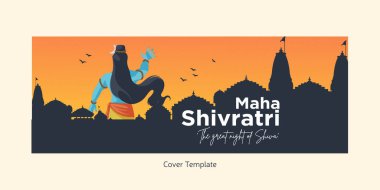 Mutlu Maha Shivratri 'nin kapak sayfası tasarımı Şiva şablonunun harika gecesi..