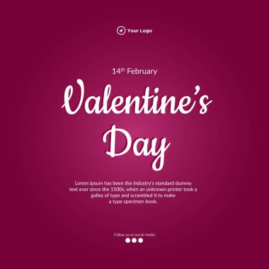 Mutlu sevgililer günü kutlama afişi tasarım şablonu.