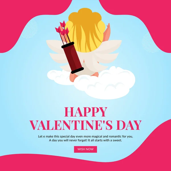 Feliz Dia Dos Namorados Celebração Banner Modelo Design —  Vetores de Stock