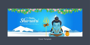 Dini mutlu maha shivratri Hindu festivali kapak sayfası tasarımı şablonu.