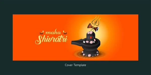 Maha Shivratri Religiosa Festival Hindu Capa Página Modelo Design — Vetor de Stock