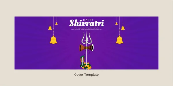 Tradicional Shivratri Feliz Portada Plantilla Diseño Página — Vector de stock