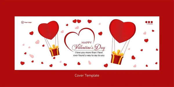 Happy Valentine Day Titelseite Vorlage — Stockvektor
