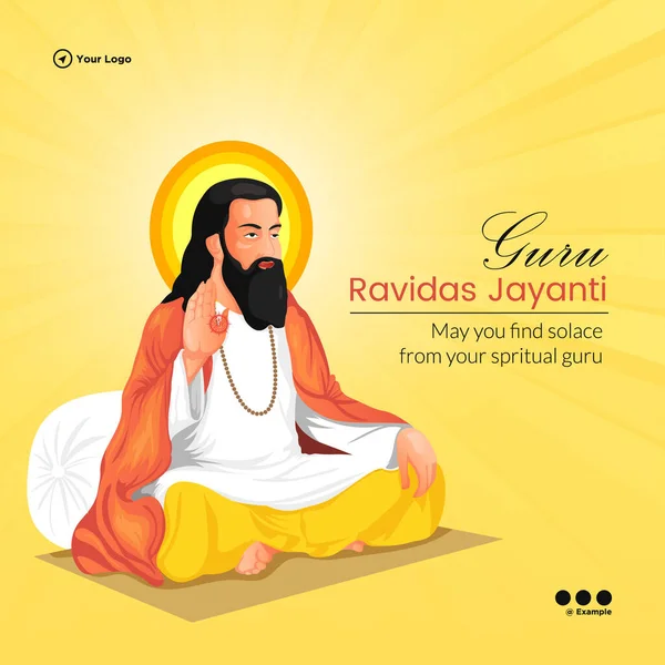 Guru Ravidas Jayanti Banner Design Template — Vettoriale Stock