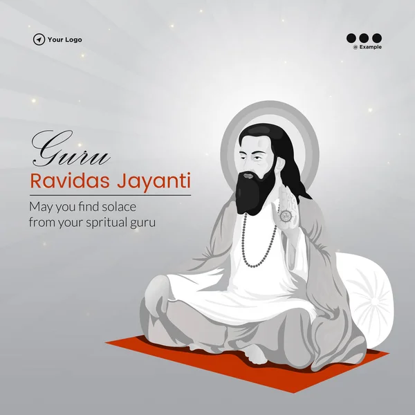 Guru Ravidas Jayanti Banner Design Template — Stockový vektor