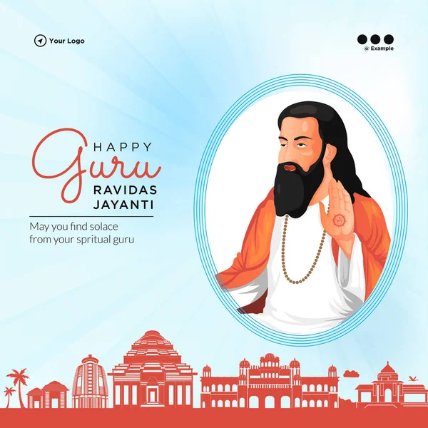 Guru Ravidas Jayanti Banner Plantilla Diseño — Archivo Imágenes Vectoriales