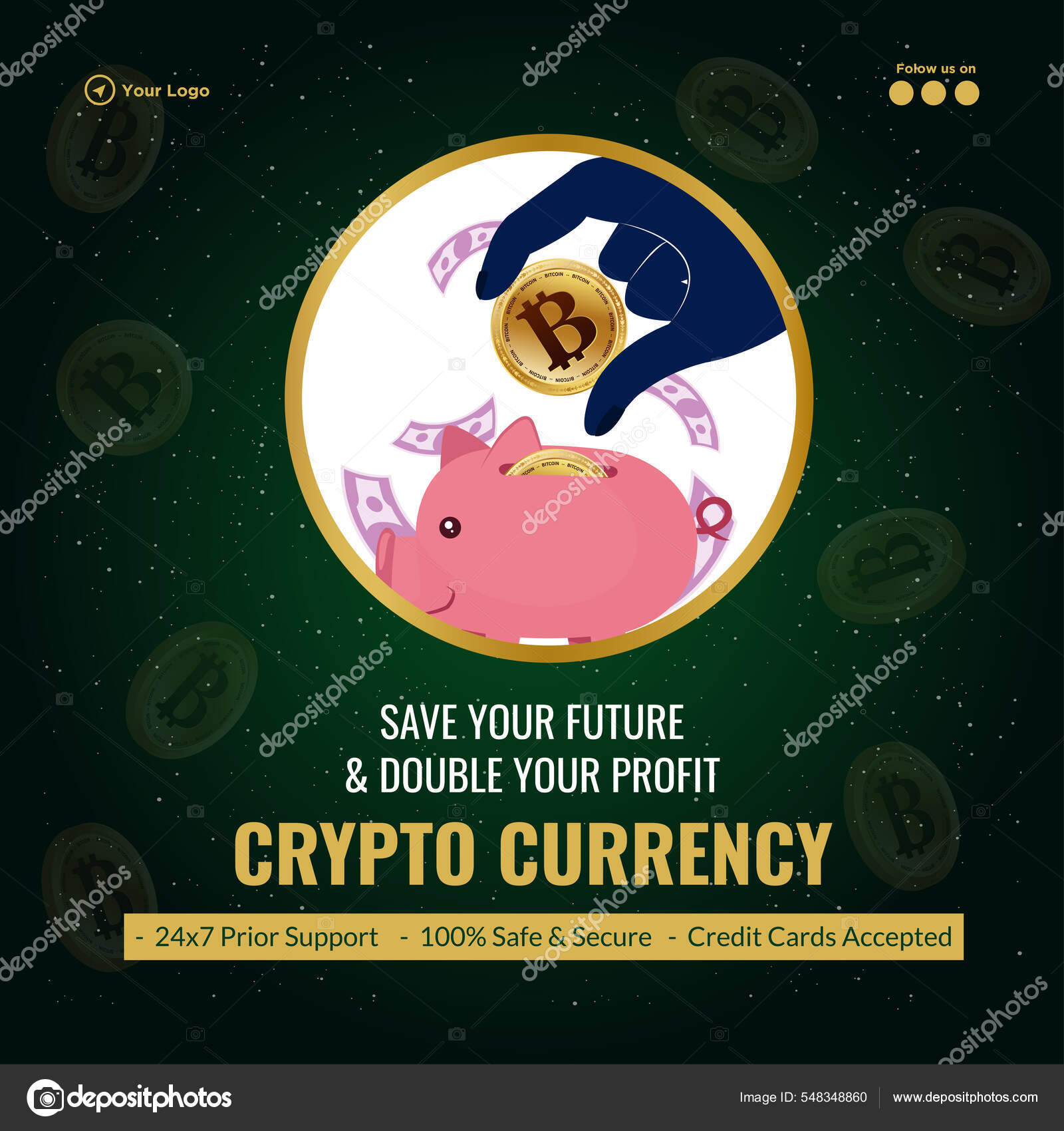 Crypto Currency Your Future Double Your Profit Banner Design Stock Vector  by ©F1Digitals 548348860