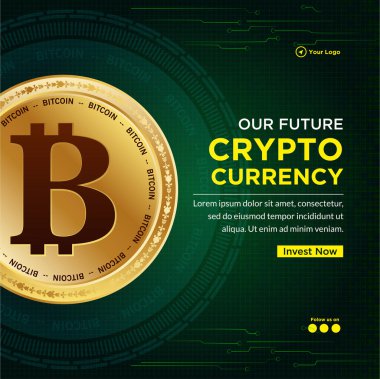 Gelecekteki kripto döviz tasarım şablonumuz.