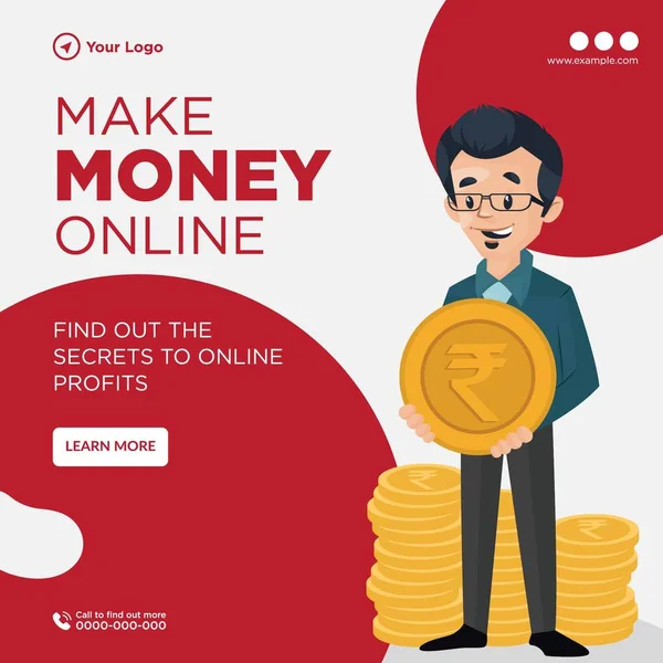 Banner Design Von Make Money Online Vorlage — Stockvektor