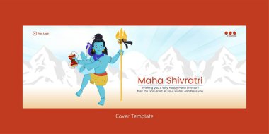 Güzel mutlu maha shivratri hindu festivali kapak sayfası tasarımı şablonu.