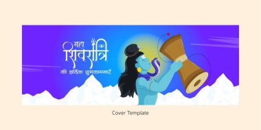 Geleneksel maha shivratri hindu festivali kapak sayfası şablonu.